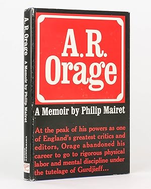 Bild des Verkufers fr A.R. Orage. A Memoir zum Verkauf von Michael Treloar Booksellers ANZAAB/ILAB