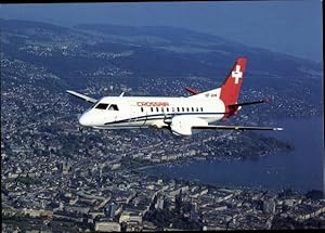 Ansichtskarte / Postkarte Schweizer Passagierflugzeug, Crossair, Saab 340A Cityliner, HB-AHM