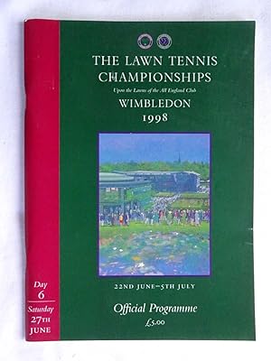 Immagine del venditore per Wimbledon 1998 The Lawn Tennis Championships Official Programme Saturday 27th June, Day 6. venduto da Tony Hutchinson