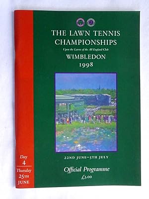 Immagine del venditore per Wimbledon 1998 The Lawn Tennis Championships Official Programme Thursday 25th June, Day 4. venduto da Tony Hutchinson