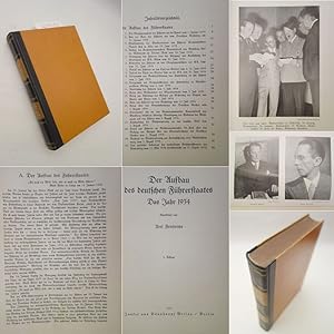 Imagen del vendedor de Der Aufbau des deutschen Fhrerstaates. Das Jahr 1934, bearbeitet von Axel Friedrichs = Band 2 der Reihe "Dokumente der deutschen Politik", herausgegeben von Reg.-Rat Paul Meyer-Benneckenstein (Prsident der Deutschen Hochschule fr Politik) * H A L B L E D E R - V o r z u g s a u s g a b e a la venta por Galerie fr gegenstndliche Kunst