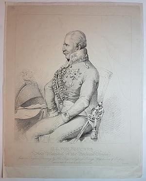 Porträt von Gebhard Leberecht von Blücher, bezeichnet "G. L. von Blucher Field Marshal of the Pru...