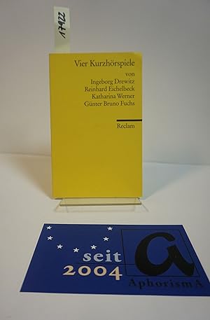 Seller image for Vier Kurzhrspiele. Der Mann im Eis / Der Homoaudiovideograph / Bumm / Adam Riese und der Groe Krieg. for sale by AphorismA gGmbH