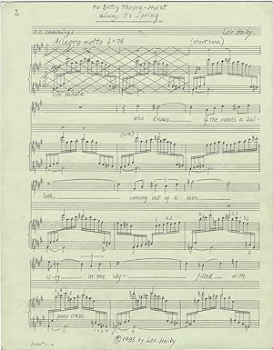 Immagine del venditore per Always it's Spring; What If.?; Jabberwocky. Autograph musical manuscripts of three songs for voice and piano in their revised [?]final versions made in preparation for an edition of the three songs as a group venduto da J & J LUBRANO MUSIC ANTIQUARIANS LLC