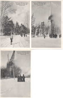 POST CARDS; Burning of Methodist Church, Marysville, 29th January, 1911