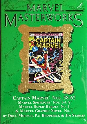 Seller image for MARVEL MASTERWORKS Vol. 232 (Gold Foil Variant) - CAPTAIN MARVEL Nos. 58-62, MARVEL SPOTLIGHT Nos. 1-4, 8, MARVEL SUPER-HEROES No. 3 & MARVEL GRAPHIC NOVEL No. 1 for sale by OUTSIDER ENTERPRISES