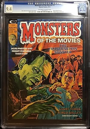Seller image for MONSTERS of the MOVIES No. 2 (Aug. 1974) CGC 9.4 (NM) for sale by OUTSIDER ENTERPRISES