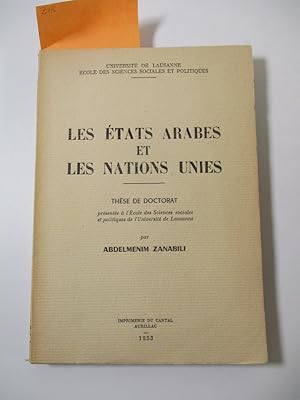 Les États Arabes et Les Nations Unies.