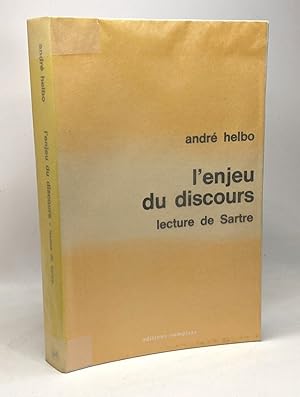 Imagen del vendedor de L'enjeu du discours - lecture de Sartre a la venta por crealivres