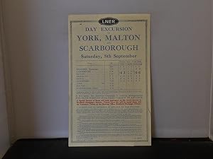LNER - Publicity Leaflet for Day Excursion to York, Malton and Scarborough, Saturday, 8th Septemb...