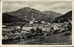 Ansichtskarte / Postkarte Mariazell Steiermark, Teilansicht des Ortes mit Gemeindealpe und Ötscher