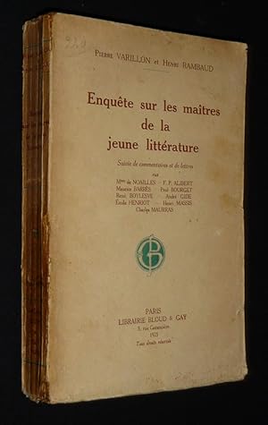 Seller image for Enqute sur les matres de la jeune littrature for sale by Abraxas-libris