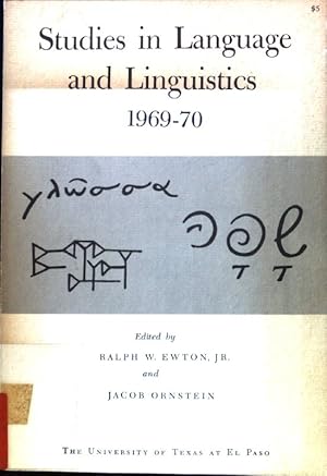 Bild des Verkufers fr Studies in Language and Linguistics 1969 - 70; zum Verkauf von books4less (Versandantiquariat Petra Gros GmbH & Co. KG)