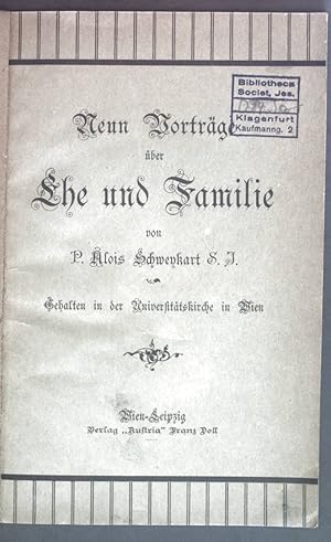 Seller image for Neun Vortrge ber Ehe und Familie. for sale by books4less (Versandantiquariat Petra Gros GmbH & Co. KG)