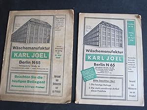 4 Preislisten der Wäschemanufaktur Karl Joel. Preisliste 94 (1937), Preisliste 95 (1938) Preislis...
