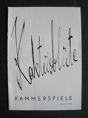 Spielzeit 1965/66 Nr.3: Kaktusblüte. Lustspiel in zwei Akten von Pierre Barillet und Jean-Pierre ...