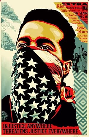 Obey Giant American Rage (poster SIGNED Offset Lithograph by Shepard Fairey)