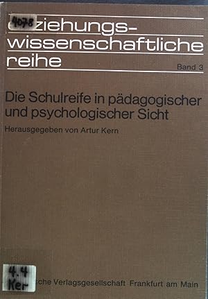 Imagen del vendedor de Die Schulreife in pdagogischer und psycholoischer Sicht. Erziehungswissenschaftliche Reihe; Bd. 3 a la venta por books4less (Versandantiquariat Petra Gros GmbH & Co. KG)