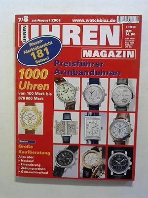 Bild des Verkufers fr Uhren Magazin. Ausgabe 7/8 2001. zum Verkauf von Buecherhof