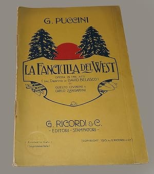 La fanciulla del west opera in 3 atti Ricordi Giacomo Puccini