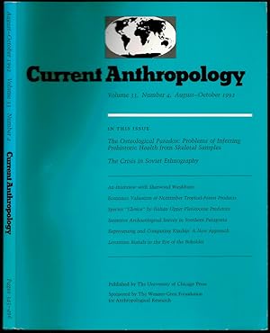 Imagen del vendedor de The Osteological Paradox, Problems of Inferring Prehistoric Health from skeletal Samples in Current Anthropology Volume 33, Number 4 a la venta por The Book Collector, Inc. ABAA, ILAB