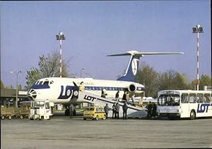 Bild des Verkufers fr Ansichtskarte / Postkarte Passagierflugzeug, Polskie Linie Lotnicze, Polish Airlines, Tupolev Tu 134 A Jet Airliner zum Verkauf von akpool GmbH