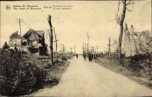 Ansichtskarte / Postkarte Nieuport Nieuwpoort Westflandern, Ruines, Krieg 1914-1918, Boulevard ci...
