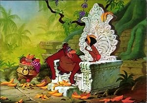 Bild des Verkufers fr Knstler Ansichtskarte / Postkarte Walt Disney, Das Dschungelbuch, The Jungle Book, Mogli, Affenknig King Louie zum Verkauf von akpool GmbH