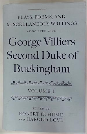 Image du vendeur pour Plays, Poems, and Miscellaneous Writings Associated with George Villiers, Second Duke of Buckingham. Volumes 1 and 2. Complete Set. mis en vente par Plurabelle Books Ltd