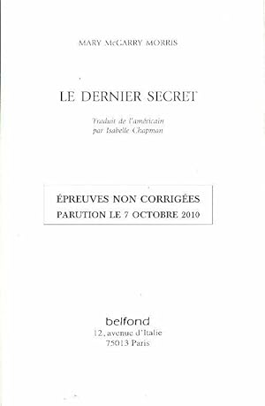 Image du vendeur pour Le dernier secret - McGarry Morris Mary mis en vente par Book Hmisphres