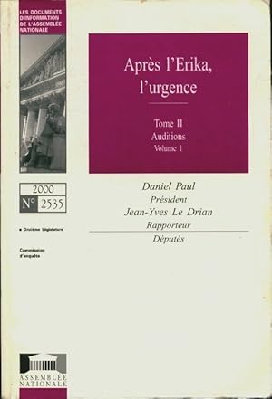 Bild des Verkufers fr Apr?s l'Erika l'urgence (2 tomes) - Jean-Yves Le Drian zum Verkauf von Book Hmisphres