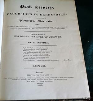 Image du vendeur pour Peak Scenery. Or, Excursions In Derbyshire. Made Chiefly For The Purpose of Picturesque Observation. Volumes 3-4. mis en vente par Colophon Books (UK)