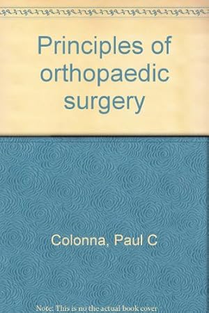 Bild des Verkufers fr Principles of orthopaedic surgery zum Verkauf von Redux Books