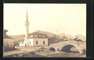 Seller image for Foto-Ansichtskarte Prilep, Ortspartie mit Brcke for sale by Bartko-Reher