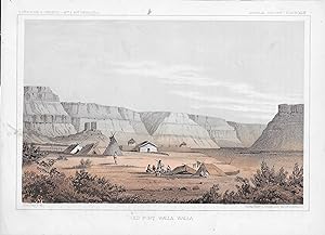 Seller image for OLD FORT WALA WALA - General Report Plate # XLII - Pacific Railroad Survey Lithograph for sale by The Book Shelf