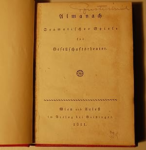 Almanach Dramatischer Spiele für Gesellschaftstheater. Mit 6 kolorierten Stahlstichen.