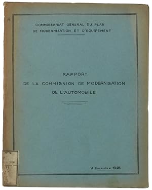 Seller image for RAPPORT DE LA COMMISSION DE MODERNISATION DE L'AUTOMOBILE. 9 dcembre 1948.: for sale by Bergoglio Libri d'Epoca