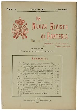 LA NUOVA RIVISTA DI FANTERIA. Gennaio 1912 - Fascicolo I.: