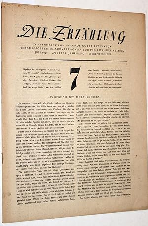 Die Erzählung. Zeitschrift für Freunde guter Literatur. Juli 1948 - Zweiter Jahrgang - Siebtes Heft.