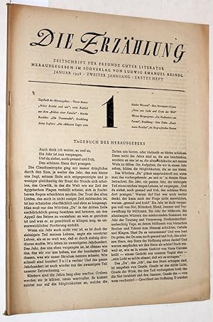 Die Erzählung. Zeitschrift für Freunde guter Literatur. Januar 1948 - Zweiter Jahrgang - Erstes H...