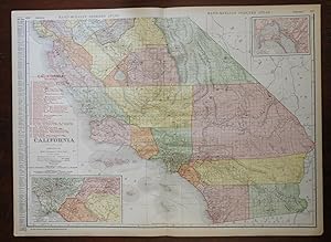 Southern California Los Angeles San Francisco Oakland 1908 McNally large map