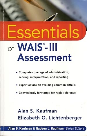 Bild des Verkufers fr Essentials of WAIS-III Assesment zum Verkauf von Clausen Books, RMABA
