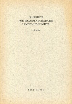 Immagine del venditore per Jahrbuch fr brandenburgische Landesgeschichte Band 29 venduto da Gabis Bcherlager