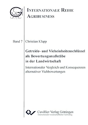 Seller image for Getreide- und Vieheinheitenschlssel als Bewertungsmassstaebe in der Landwirtschaft for sale by moluna