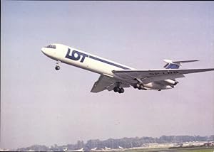 Bild des Verkufers fr Ansichtskarte / Postkarte Ilyushin Il-62 M Intercontinental Fan Jet, Lot, Passagierflugzeug, Polish Airlines zum Verkauf von akpool GmbH
