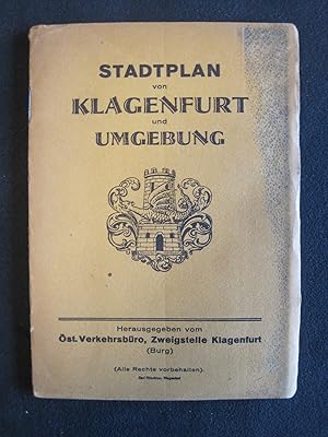 Seller image for Stadtplan von Klagenfurt und Umgebung. Herausgegeben vom sterr.Verkehrsbro, Zweigstelle Klagenfurt. for sale by Antiquariat Schleifer