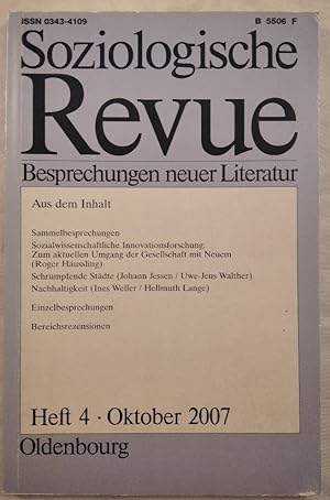 Soziologische REvue Heft 4 Oktober 2007.