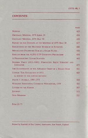 Journal of the British Astronomical Association, Vol.89 No.5, August 1979