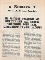 Ô. REVUE DU GROUPE LETTRISTE. Numéro N. [Décembre 66-Janvier 67]. Directeurs : Roberto Altmann et...