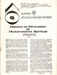 Ô. REVUE DU GROUPE LETTRISTE. Numéro Q. Juin-Décembre 1967. Directeurs : Roberto Altmann et Jacqu...